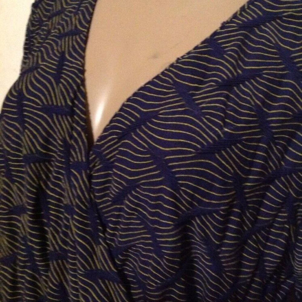 Investments XL Blouse Blue Geometric